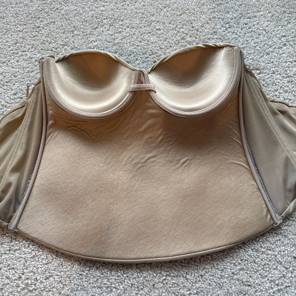 Unique Lingerie Women’s Tan Strapless Longline Corset Bra - Picture 2 of 7